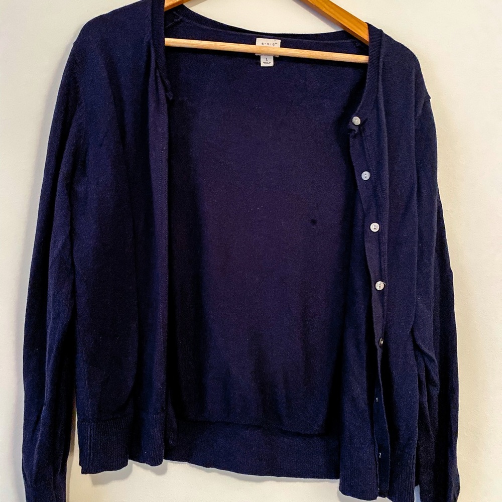 Navy Blue Crew Neck Sweater